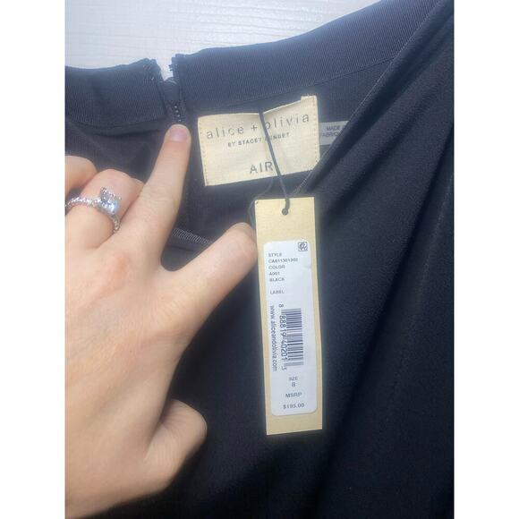 NWT Alice + Olivia Air Black Midi Skirt Size 8 - Picture 2 of 6